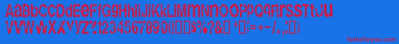 Shatterboxx Font – Red Fonts on Blue Background