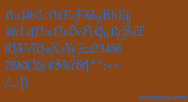 Wishmf font – Blue Fonts On Brown Background