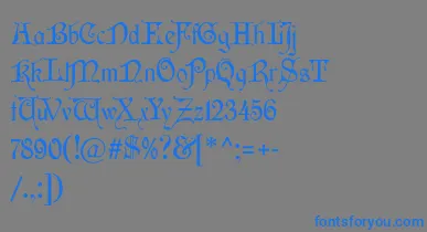 Wishmf font – Blue Fonts On Gray Background