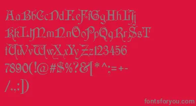 Wishmf font – Gray Fonts On Red Background