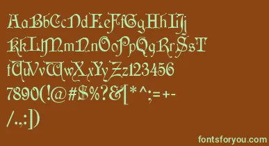 Wishmf font – Green Fonts On Brown Background
