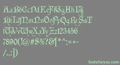 Wishmf font – Green Fonts On Gray Background
