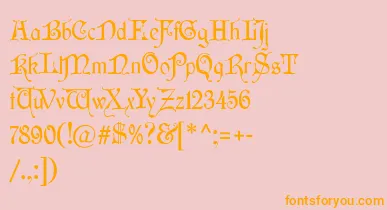 Wishmf font – Orange Fonts On Pink Background
