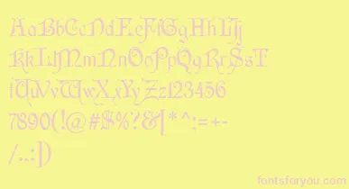 Wishmf font – Pink Fonts On Yellow Background