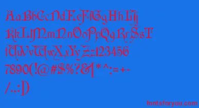 Wishmf font – Red Fonts On Blue Background