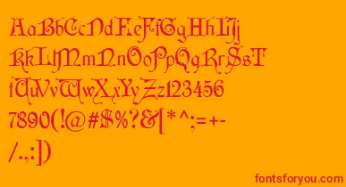 Wishmf font – Red Fonts On Orange Background