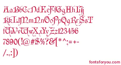 Wishmf font – Red Fonts On White Background