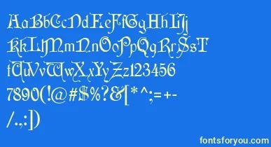 Wishmf font – Yellow Fonts On Blue Background