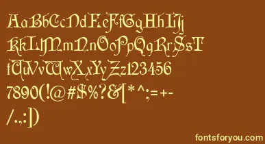 Wishmf font – Yellow Fonts On Brown Background