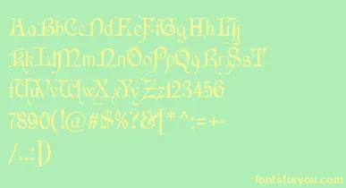 Wishmf font – Yellow Fonts On Green Background