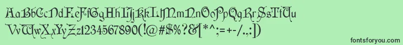 フォントWishmf – 緑の背景に黒い文字