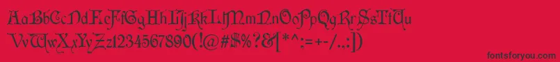 フォントWishmf – 赤い背景に黒い文字