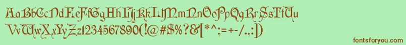 Wishmf Font – Brown Fonts on Green Background