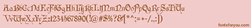 フォントWishmf – ピンクの背景に茶色のフォント