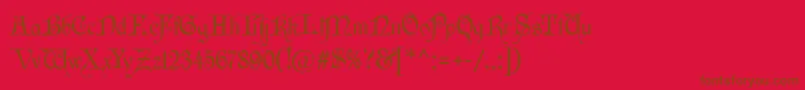 フォントWishmf – 赤い背景に茶色の文字