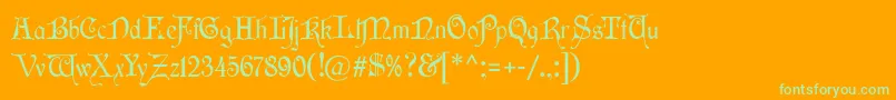 Wishmf Font – Green Fonts on Orange Background