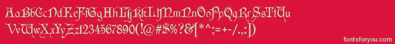 フォントWishmf – 赤い背景に緑の文字