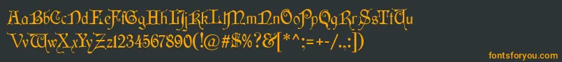 フォントWishmf – 黒い背景にオレンジの文字