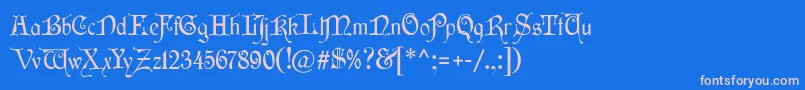 フォントWishmf – ピンクの文字、青い背景