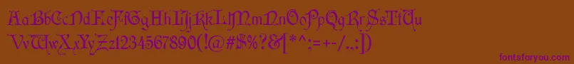 Wishmf Font – Purple Fonts on Brown Background