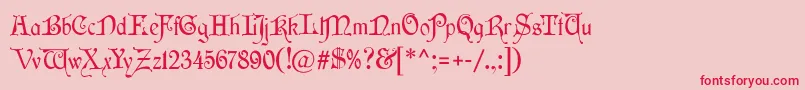 フォントWishmf – ピンクの背景に赤い文字