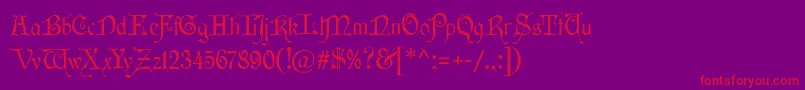 フォントWishmf – 紫の背景に赤い文字