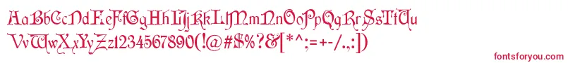 フォントWishmf – 白い背景に赤い文字