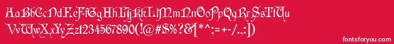 フォントWishmf – 赤い背景に白い文字