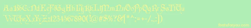 Wishmf Font – Yellow Fonts on Green Background