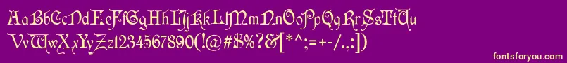 フォントWishmf – 紫の背景に黄色のフォント