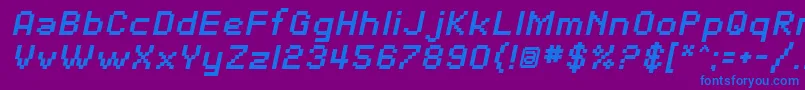 SfPixelateBoldOblique Font – Blue Fonts on Purple Background