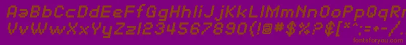 SfPixelateBoldOblique Font – Brown Fonts on Purple Background