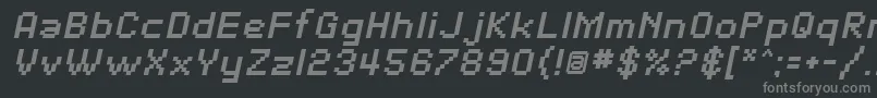 Czcionka SfPixelateBoldOblique – szare czcionki na czarnym tle