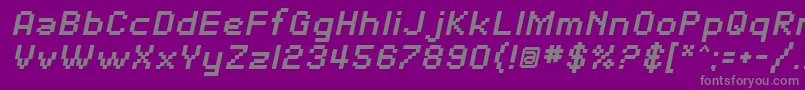 Шрифт SfPixelateBoldOblique – серые шрифты на фиолетовом фоне