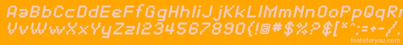フォントSfPixelateBoldOblique – オレンジの背景にピンクのフォント