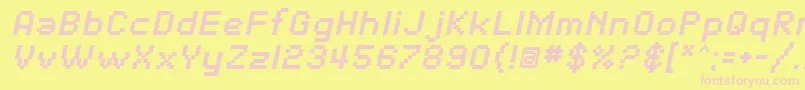 SfPixelateBoldOblique Font – Pink Fonts on Yellow Background