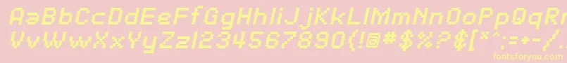 SfPixelateBoldOblique Font – Yellow Fonts on Pink Background