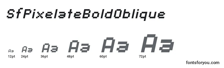 Размеры шрифта SfPixelateBoldOblique