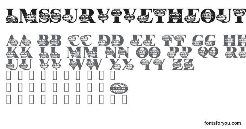 Czcionka LmsSurviveTheOutback – alfabet, cyfry, specjalne znaki