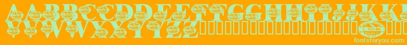 LmsSurviveTheOutback Font – Green Fonts on Orange Background