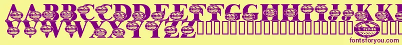 LmsSurviveTheOutback Font – Purple Fonts on Yellow Background