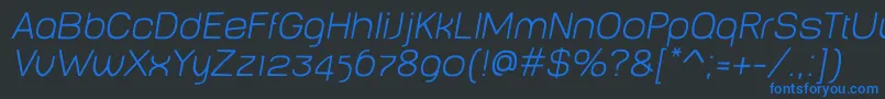 BabyMinethinOblique Font – Blue Fonts on Black Background