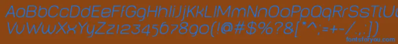 BabyMinethinOblique Font – Blue Fonts on Brown Background