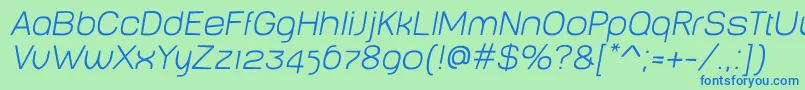 BabyMinethinOblique Font – Blue Fonts on Green Background