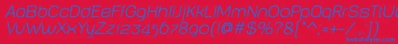 BabyMinethinOblique Font – Blue Fonts on Red Background