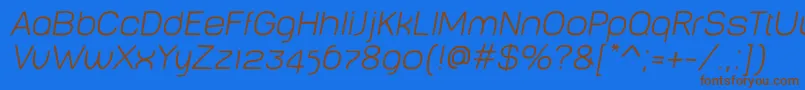 BabyMinethinOblique Font – Brown Fonts on Blue Background