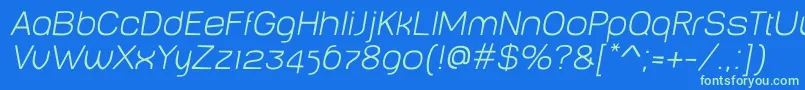 BabyMinethinOblique Font – Green Fonts on Blue Background