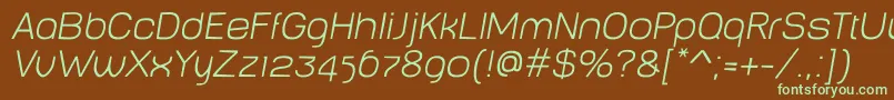 BabyMinethinOblique Font – Green Fonts on Brown Background
