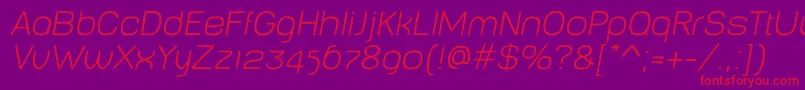 BabyMinethinOblique Font – Red Fonts on Purple Background