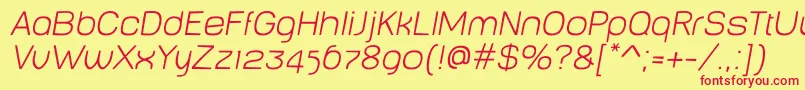BabyMinethinOblique Font – Red Fonts on Yellow Background